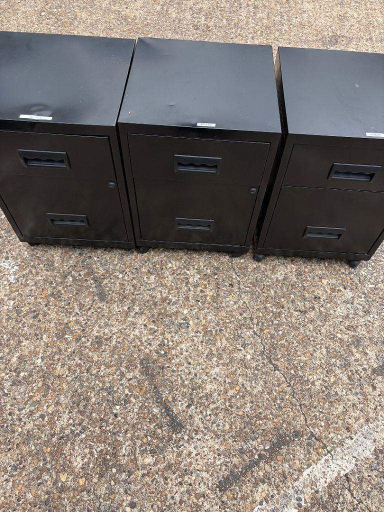 Second hand 2 drawer black pedestal under desk drawer office storage