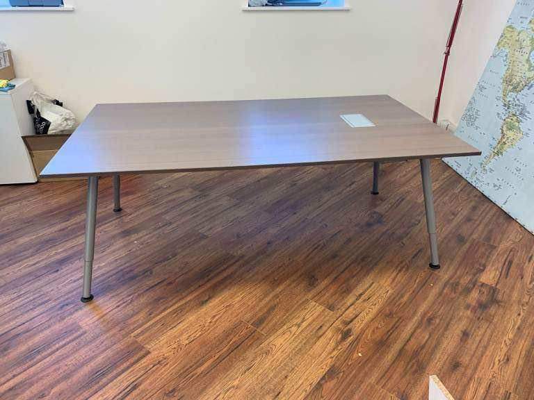 Used office Ikea bekant boardroom conference table and chairs 196cm x 110cm.  £299