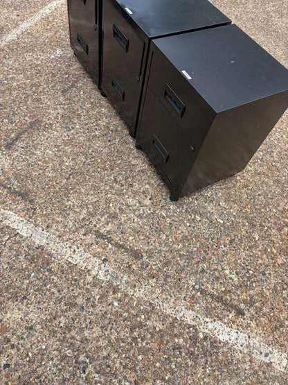 Second hand 2 drawer black pedestal under desk drawer office storage