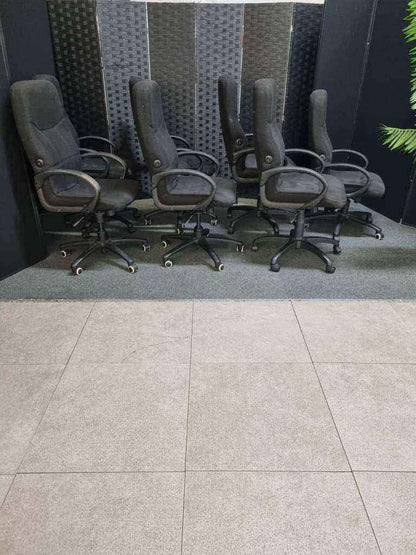 Used swivel chairs upholstered black