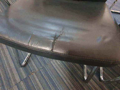 Used faux leather meeting chair Black
