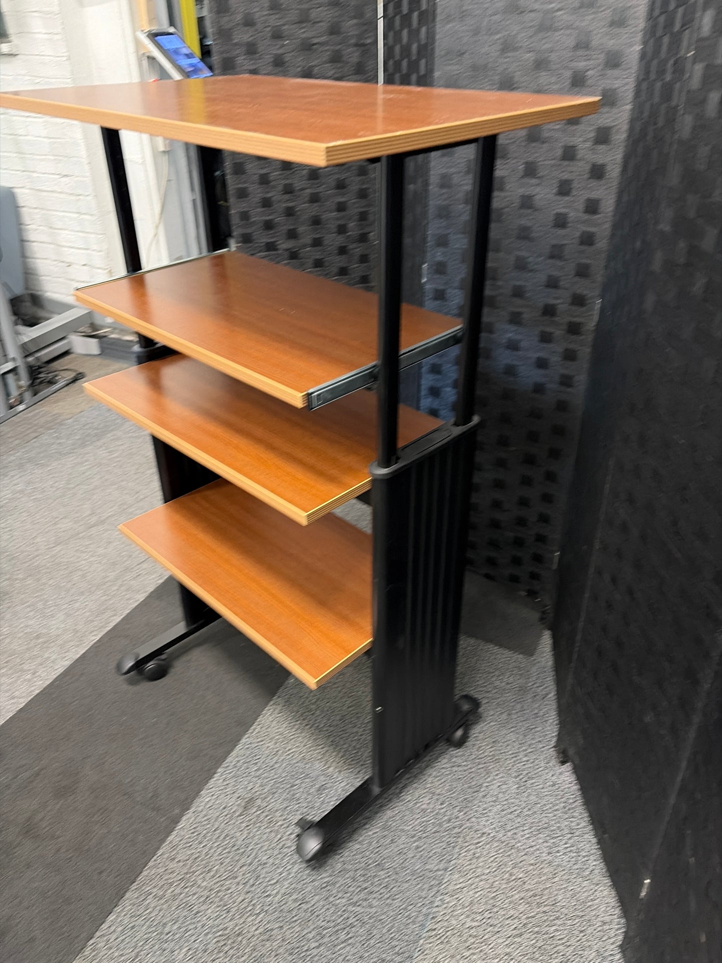 Used desk mobile  with a melamine laminate top and a steel frame h 123cm x d 50 x w 75cm