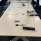Four person white pod bank bench office desk  240cm x 120cm