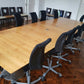 conference table furniture brown table and black chairs