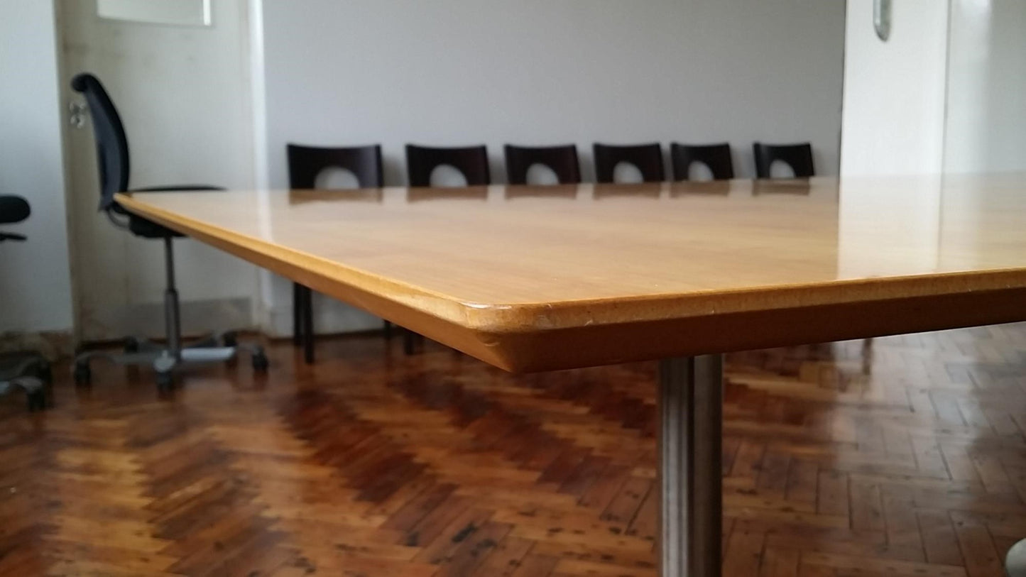 Edge of brown large office table