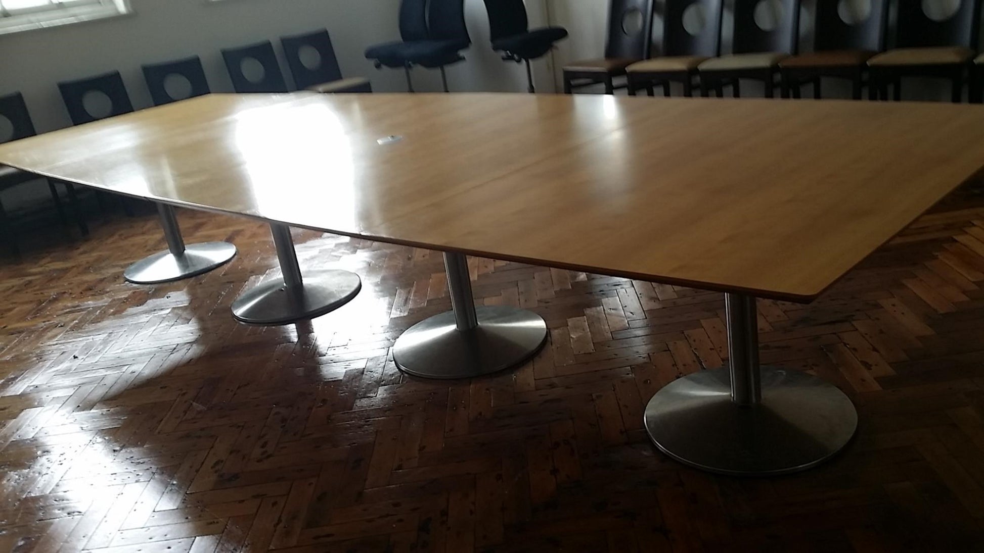 Brown Large board room table