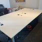 White Bank of 4 Bench Desk 280cm x 160cm