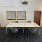 White Bank of 4 Bench Desk 280cm x 160cm