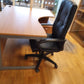 Wood finish L shape Corner Desk 160cm w x 120cm dx 73cm h With Cantilever Metal Legs