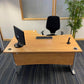 Wood finish L shape Corner Desk 160cm w x 120cm dx 73cm h With Cantilever Metal Legs