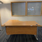 Wood finish L shape Corner Desk 160cm w x 120cm dx 73cm h With Cantilever Metal Legs