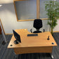 Wood finish L shape Corner Desk 160cm w x 120cm dx 73cm h With Cantilever Metal Legs