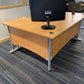 Wood finish L shape Corner Desk 160cm w x 120cm dx 73cm h With Cantilever Metal Legs