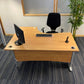 Wood finish L shape Corner Desk 160cm w x 120cm dx 73cm h With Cantilever Metal Legs