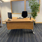 Wood finish L shape Corner Desk 160cm w x 120cm dx 73cm h With Cantilever Metal Legs