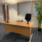 Wood finish L shape Corner Desk 160cm w x 120cm dx 73cm h With Cantilever Metal Legs