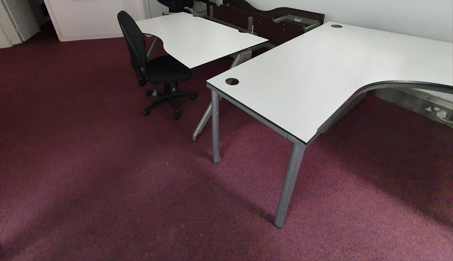 White wood  Left Hand Side Office Desk L shape desk 200cm x 160cm x 73cm