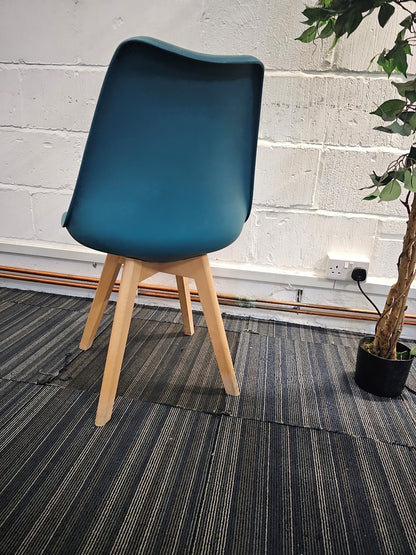 Moulded Coloured Dining Chair by Mmilo Eiffel Style with Plastic Padded Seat