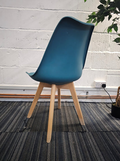 Moulded Coloured Dining Chair by Mmilo Eiffel Style with Plastic Padded Seat
