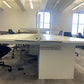 Used Architect Office Hot Desk 6 person in White- 450cm x 186cm