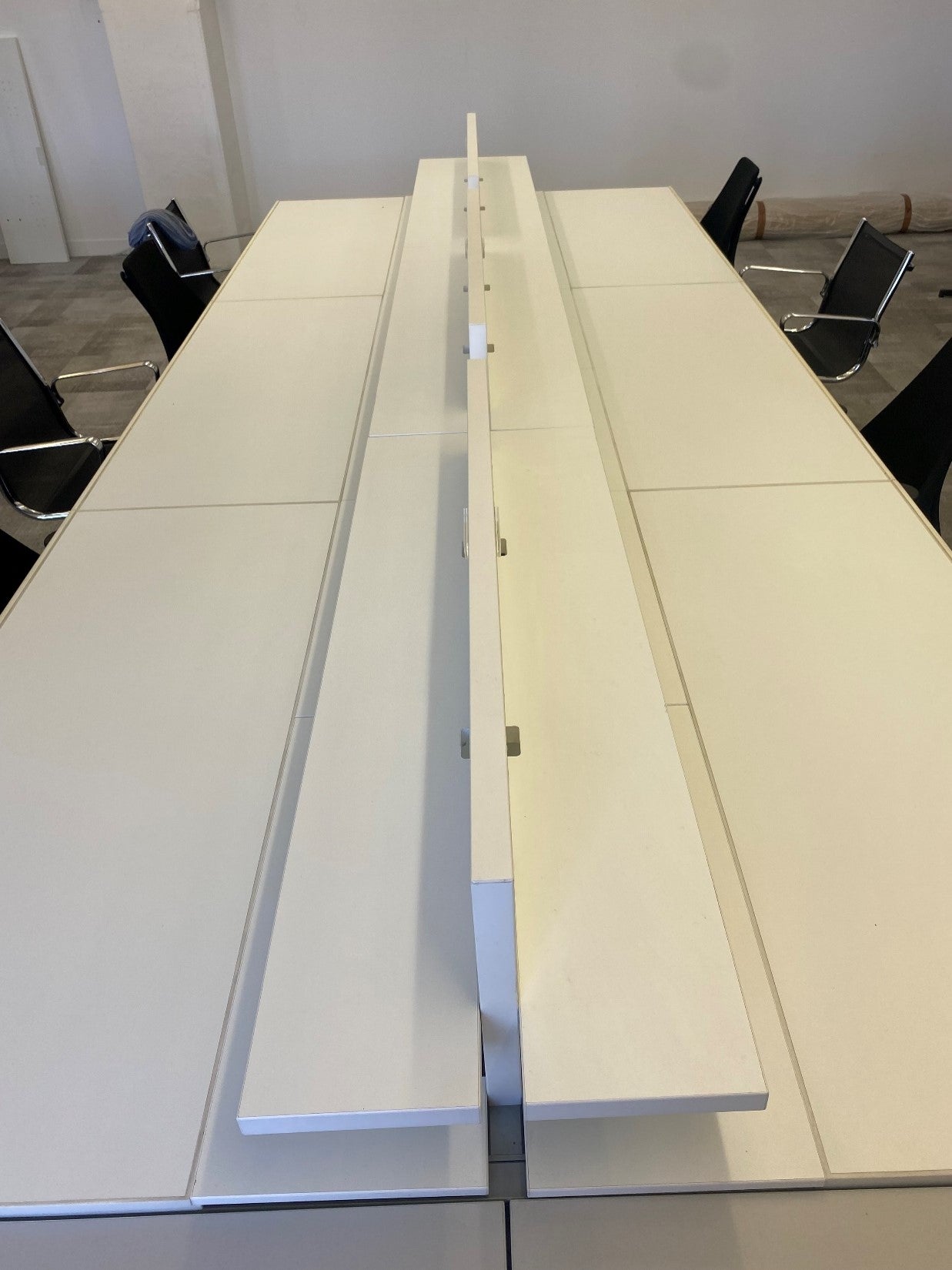 Used Architect Office Hot Desk 6 person in White- 450cm x 186cm