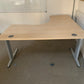 Secondhand Beech Single Curved Desk 140cm x 80cm x 100