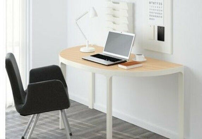Ikea Bekant Semi-Circle Desktop in Wood and White Finish