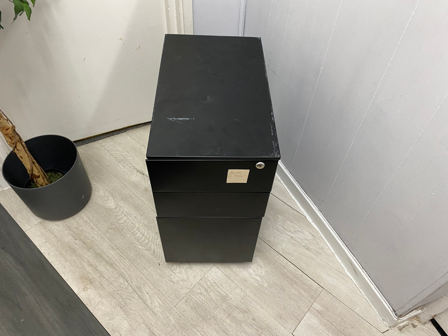 Slimline black Office under desk drawer (H 60cm W 30cm D 50cm)