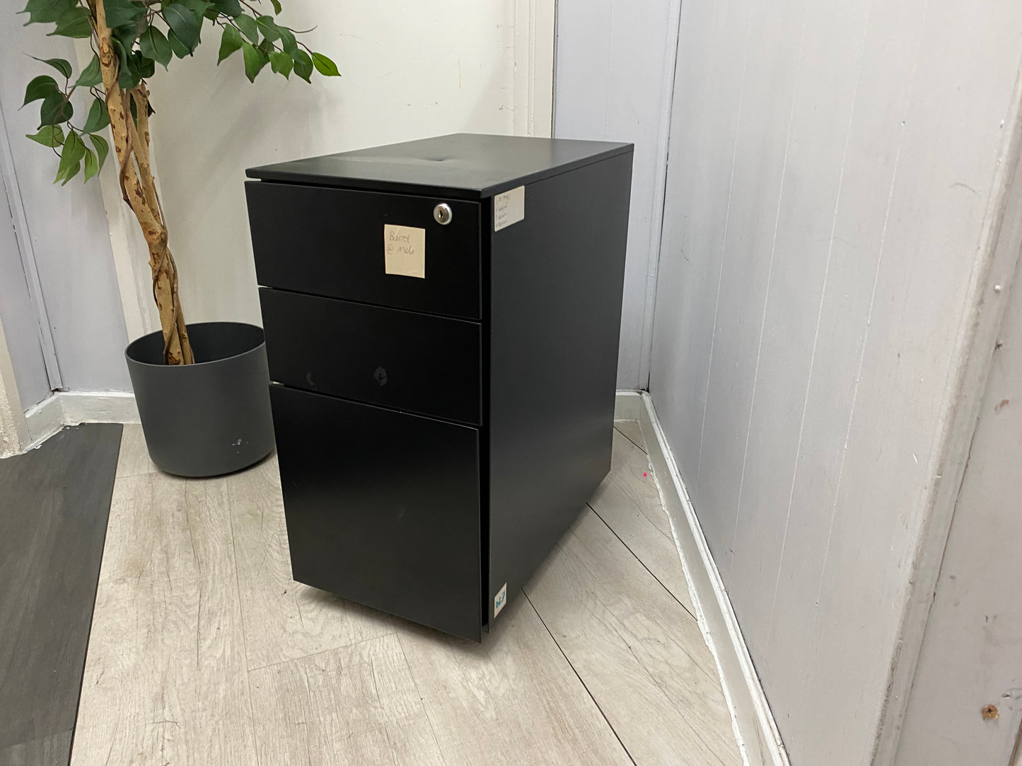 Slimline black Office under desk drawer (H 60cm W 30cm D 50cm)