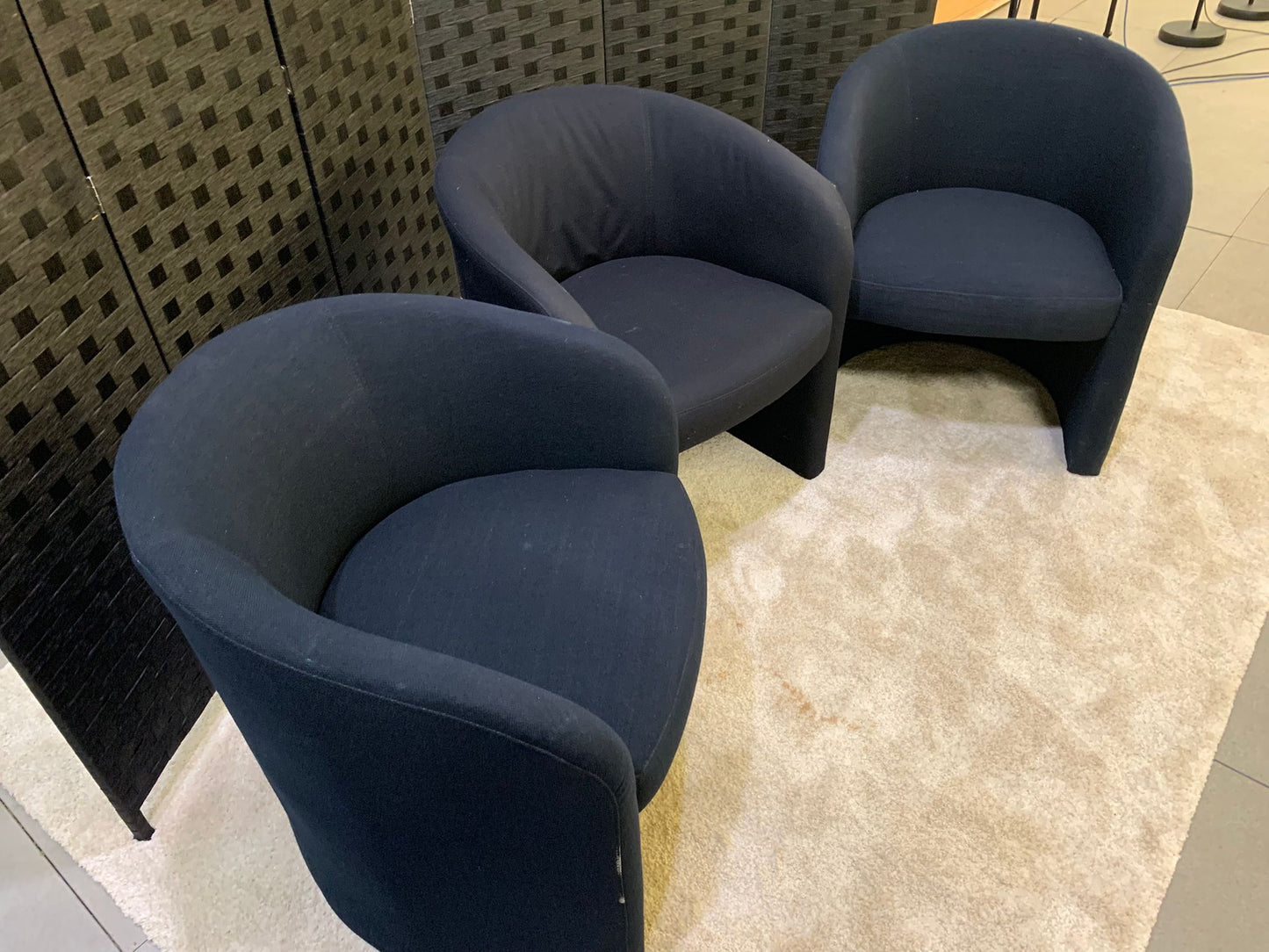 Used Black Fabric Reception Breakout Tub Chair Armchair