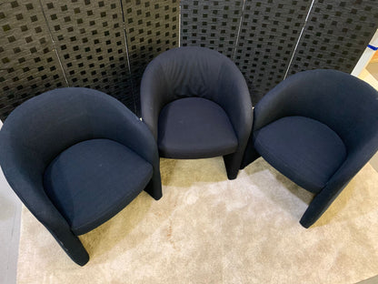 Used Black Fabric Reception Breakout Tub Chair Armchair