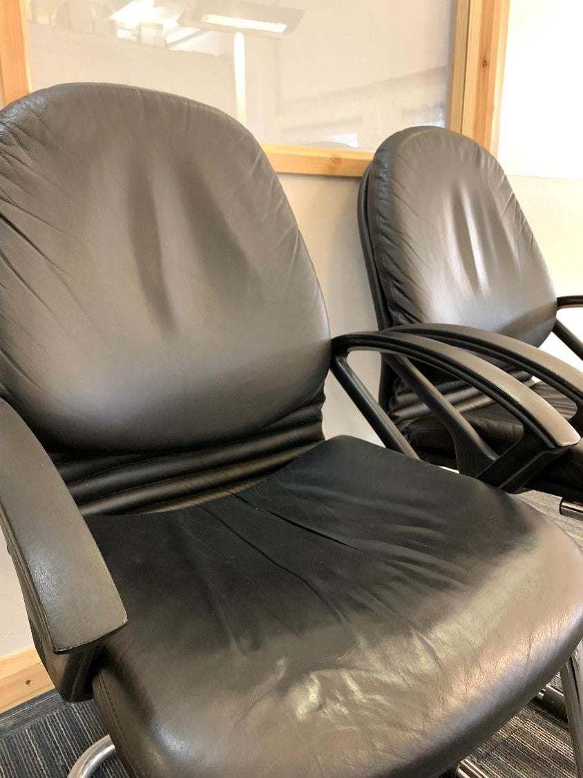 Leather Cantilever Chairs