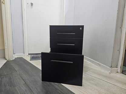 Small cabinet, under desk drawer in black H 57.5 cm W 40cm D 50cm