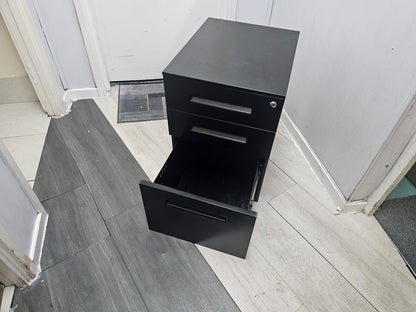 Small cabinet, under desk drawer in black H 57.5 cm W 40cm D 50cm