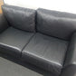 Black Real Genuine 2/3 seater Leather sofa couch