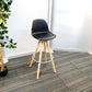 Black stool set dining kitchen breakfast bar stools with padded seat, fixed height