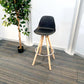 Black stool set dining kitchen breakfast bar stools with padded seat, fixed height