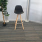 Black stool set dining kitchen breakfast bar stools with padded seat, fixed height