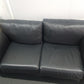 Black Real Genuine 2/3 seater Leather sofa couch