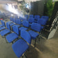 Blue office stacking black frame reception four leg meeting classroom conference chairs