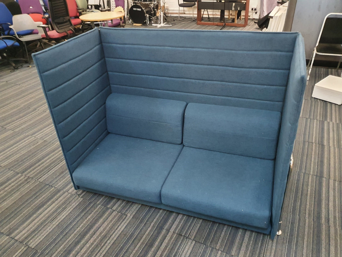 Office blue teal reception breakout acoustic sofa