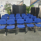 Blue office stacking black frame reception four leg meeting classroom conference chairs