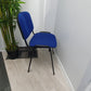 Blue office stacking black frame reception four leg meeting classroom conference chairs