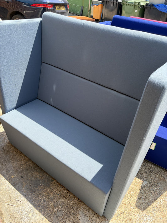 Second hand Creed-Miles  Baby Blue Acoustic booth seating unit H 130cm  W 135cm  D 59 cm