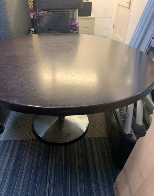 Pre-Owned Breakout Office Table Dark Grey/Black 120cm Diameter