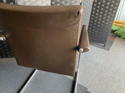 £99 each Quality Brown Leather Office Meeting Chair by Brunner | Conference and Boardroom Chairs