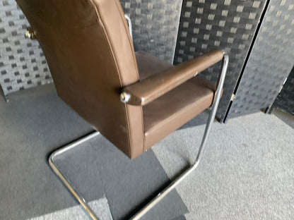 £99 each Quality Brown Leather Office Meeting Chair by Brunner | Conference and Boardroom Chairs