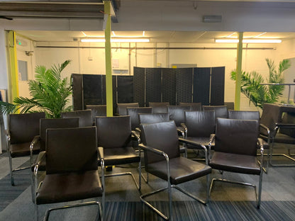£99 each Quality Brown Leather Office Meeting Chair by Brunner | Conference and Boardroom Chairs