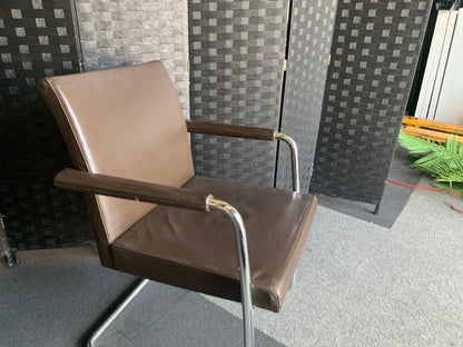 £99 each Quality Brown Leather Office Meeting Chair by Brunner | Conference and Boardroom Chairs