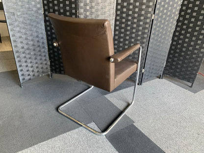 £99 each Quality Brown Leather Office Meeting Chair by Brunner | Conference and Boardroom Chairs